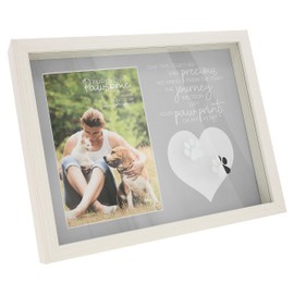 Pavilion - The Journey Shadow Box Frame, Pet Loss Gifts For Pet Owners, Paw Print Gifts, Pet Memorial Frame for Dog or Cat, White, Pet Bereavement Frame, 4x6 Insert, Overall Size 9.5” x 7.5” Inch