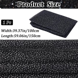 craspire Black Glitter Tulle Fabric with Silver Dots Sparkling Ribbon Sequins Tulle Mesh Fabric Shiny Decor for Tutu Skirt Bridal Jewellery Wedding Birthday Party Gift Packaging Table