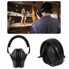 EAREST EP-12 Soundproofing Earmuffs, 32 dB Sound Insulation, For Hearing Sensitivity, For Children & Adults, ANSI S3.19 Certified, Storage Pocket, Folding Type, Black