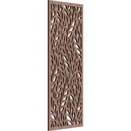 Ekena Millwork WALW14X35X0375OVEWA Ortonville Decorative Fretwork Wood Wall Panels, 13 3/8"W x 34 3/8"H, Walnut