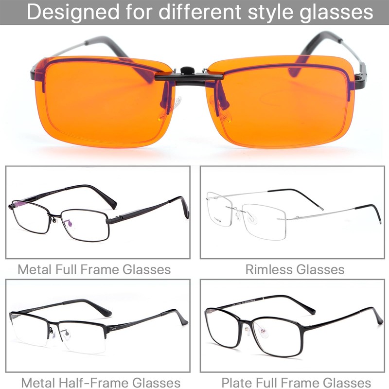 WF WFPOWER Blue Light Blocking Glasses Clip On, Rimless Computer