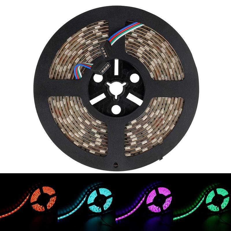 SUPERNIGHT (TM) 16.4ft(5M) 5050 300LEDs/pc RGB multi-color Waterproof(IP-65) SMD Flexible