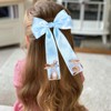 Easter Hair Bows Bunny Hair Clip Blue Silk Bow Hair