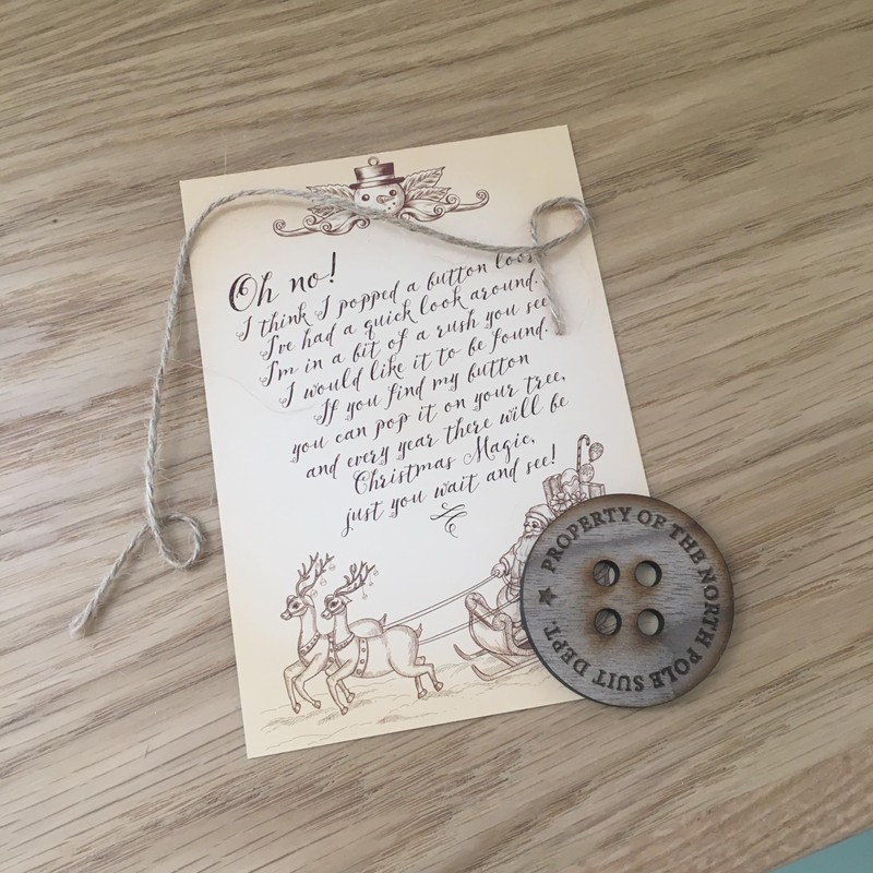 Santa's Lost Button/Father Christmas Lost Button Christmas Eve Postcard and
