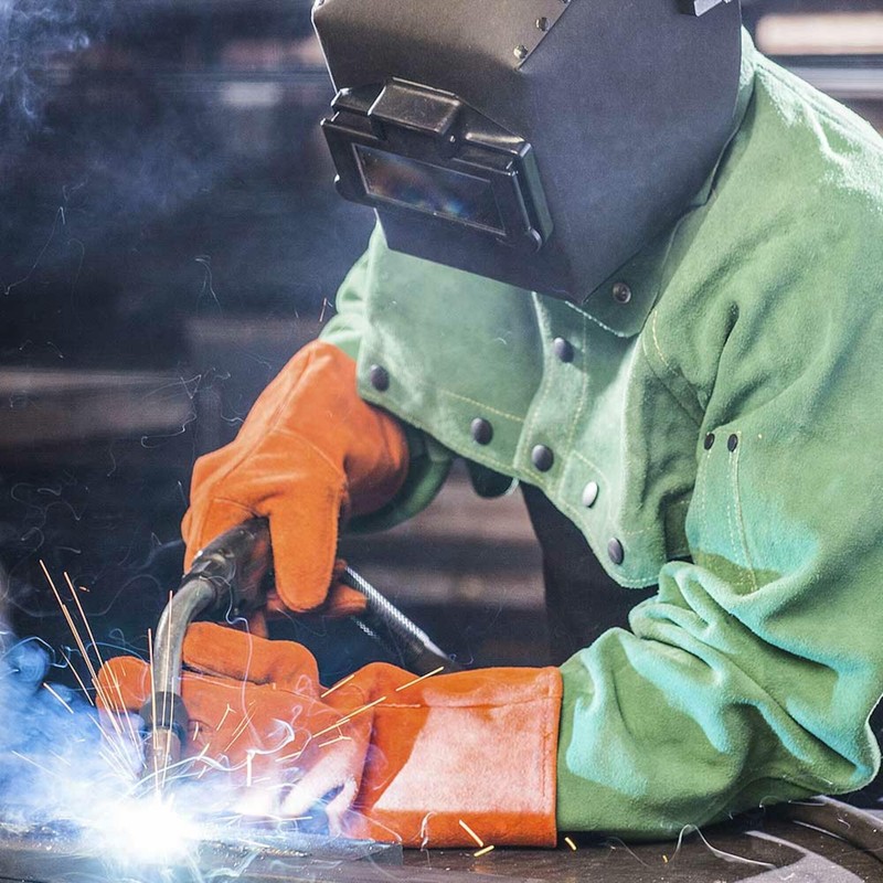 Pioneer Leather Welding Gloves- Light Duty Leather Mitt - Red