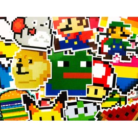 12 Random Retro Gaming Pixel Arcade Videogame Stickers
