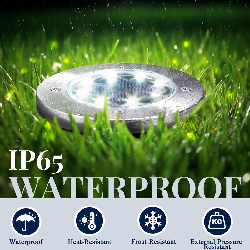 SOLPEX 20 Pack Solar Ground Lights Waterproof, Solar Powered Garden