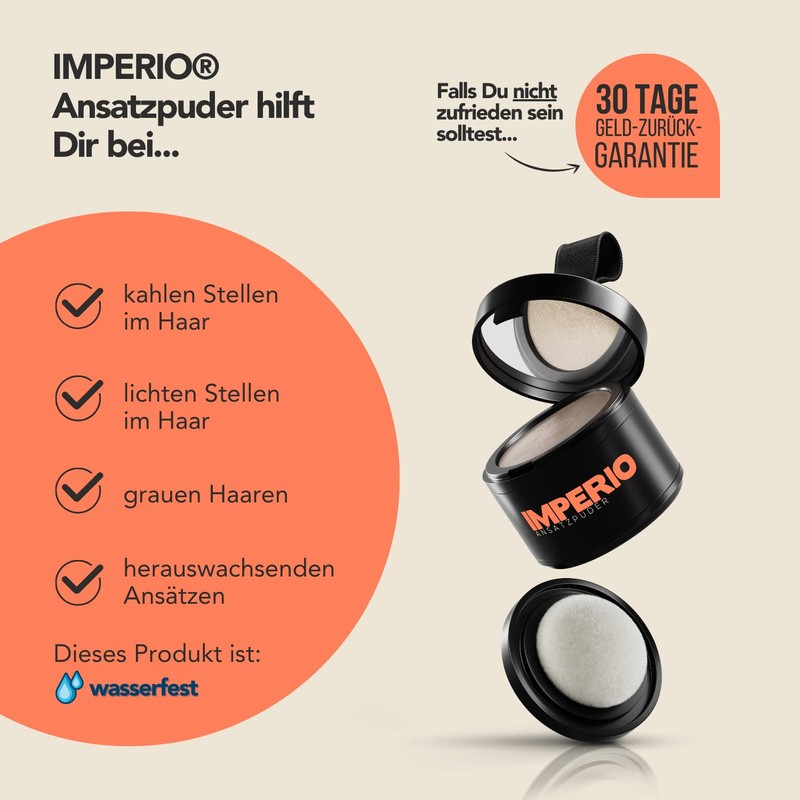 IMPERIO Ansatzpuder - Haar Concealer zur Haarverdichtung für Frauen und