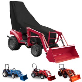 600D Tractor Cover Compatible with Kubota,John Deere,Mahindra, Bobcat,Waterproof Compact Utility Tractors Cover Replace for Tractors LP95637 (Black Large)