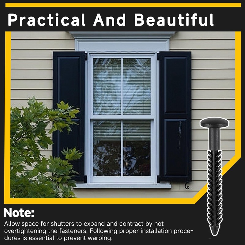 38 Pack Vinyl Shutter Fasteners for Windows Outside, Plastic Shutter