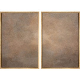 MUDECOR Framed Canvas Print Wall Art Set Rustic Neutral Minimalist Earth Tone Illustrations Modern Art Decorative Bohemian Calm/Zen for Living Room, Bedroom, Office - 16"x24"x2 Natural