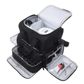 NATUMER Large Tattoo Case Tattoo Travel Case with 2 Inner Removable Pouches- Waterproof Oxford Fabric Tattoo Travel Storage Bag for Large Tattoo Stencil Printer and Tattoo Supplies (Black Bag Only)