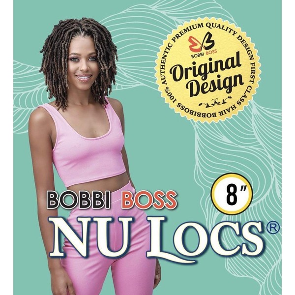 (6 packs) Bobbi Boss Synthetic Hair Crochet Braids African Roots Braid Collection Nu Locs 8" Good for someone who likes Short Style, Men and Kids (2)