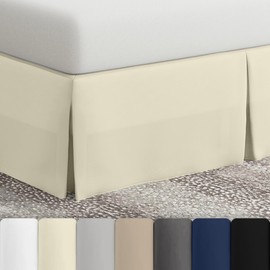 Bed Maker’s Never Lift Your Mattress Bed Skirt, Designed for Box Spring Beds, Split Corners, 14 Inch Drop Length, California King, Cream