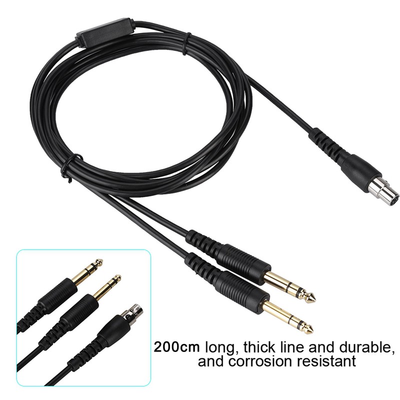 200cm Aviation Headset Plug Replacement Cable Adapter for Pilot DIY
