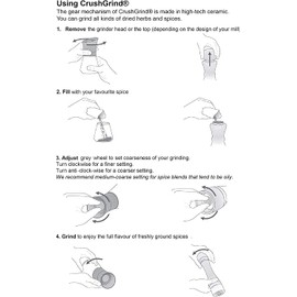CrushGrind New York Mini Salt- and Pepper Grinder set with holder, suitied for picnics, camping, travel size