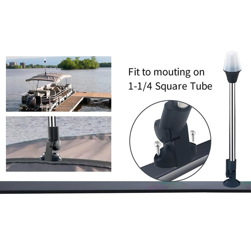 CLGMarine Stern Lights for Boats,All Round Led Anchor Light,Bimini Top
