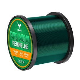 POWJOY Green Monofilament Fishing Line 80lb 0.85mm 300 Yards - Abrasion Resistance Easy-See Fishing Wire with Molecular-Bonded Colors Technology,Ideal for Low-Visibility,Murky,or Algae-Filled Waters