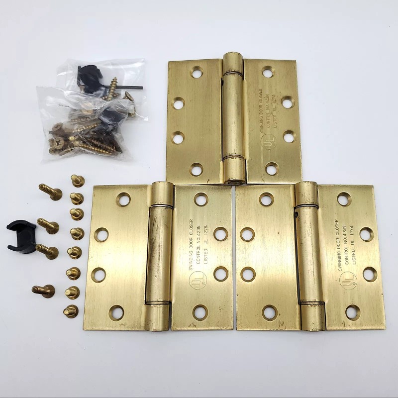 S. Parker UL1279 Self Closing Hinges 4.5" x 4.5" Satin