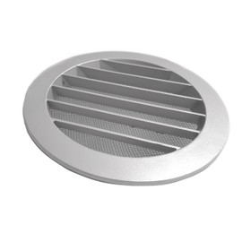 Weather protection grille black/grey DN: 100 125 150 160 200 Ventilation Grille Round Aluminium with Fly Screen, grey