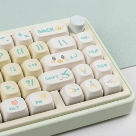 Hyekit - Teclas PBT para teclado mecánico, 143 teclas, teclado de pato de picnic, sublimación, lindas teclas, perfil MOA, teclas personalizadas para interruptores Cherry Gateron MX, para Mac Windows y