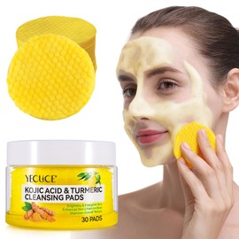 Turmeric Kojic Acid Cleansing Pads - Exfoliating Facial - Radiance & Glow Organic Skin Care - 30 Pcs