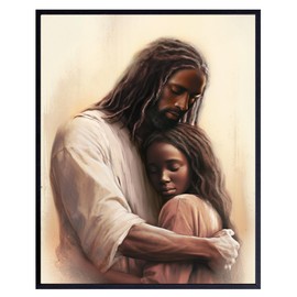 Inspiring African American Jesus Christ - Black Girl Room Decor, Teen Girls Bedroom Decor - Jesus Poster - spiritual Christian Wall Decor - Pictures Religious Wall Decor - Faith, God Print