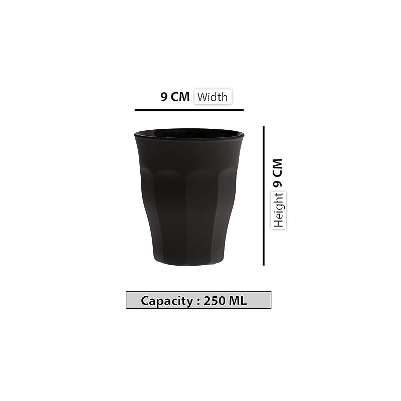 Duralex Picardie Stainless Steel Tumbler, Black, 90 ml Capacity (6