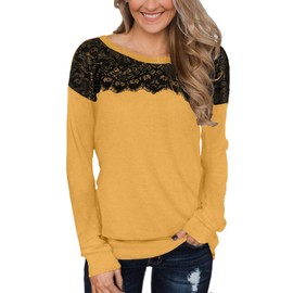 For G and PL Women Winter Dressy Holiday Long Sleeve Top Cotton Lace Up Elegant Sweater Yellow XL