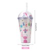 Forreen Cup with Straw and Lid, 450 ml Plastic Cup,
