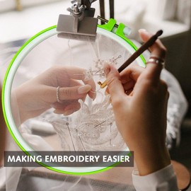 4Pcs Round Bamboo Embroidery Hoop Circle Cross Stitch Hoop Ring Plastic Circle Stitch Hoop Rings 4 Sizes Colorful Round Embroidery Hoop Set for DIY Craft Sewing