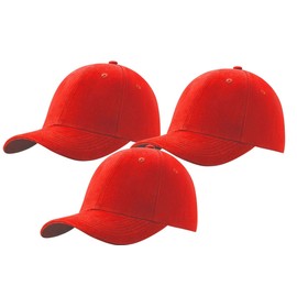 MFAZ Morefaz Ltd Set of 3 men's baseball cap, adjustable strap, baseball hat, red