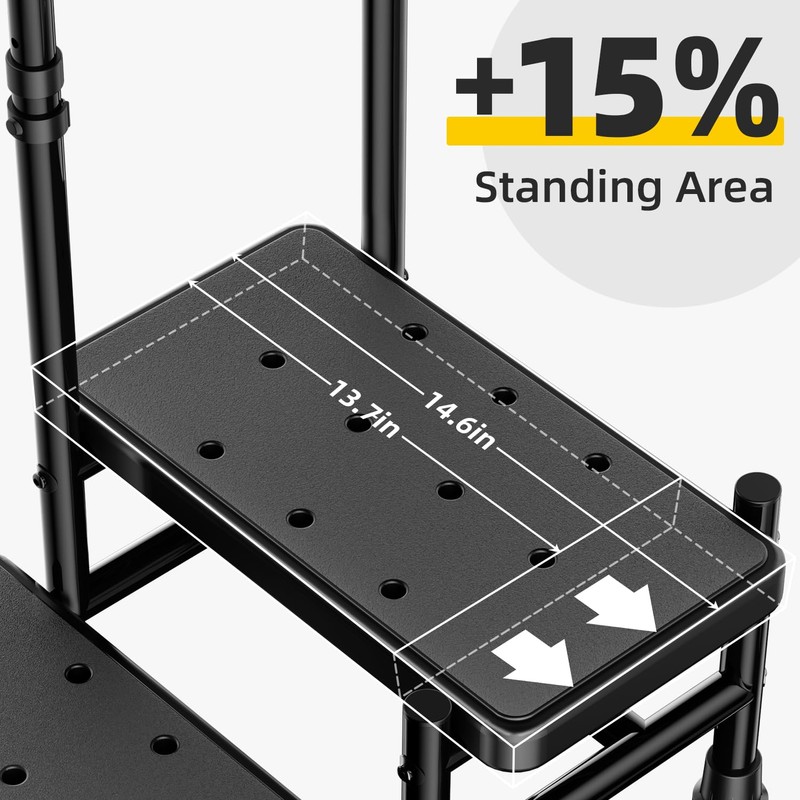 2 Step Stool with Handle for Elderly, Heavy Duty Step