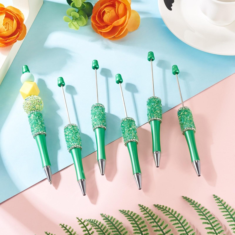 Spritewelry Rhinestone Beaded Pens Bling Crystal Beadable Pens 10 Pcs