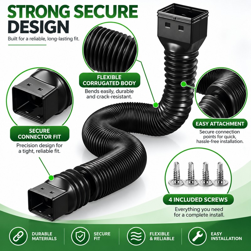 Retractable Downspout Extension for Rain Gutters – Adjustable Drainage Extender