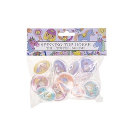 DUCKIEZ 1 pack of 12 Horse Spinning Tops. 5 different designs chosen at random. Perfect party bag filler or school fete giveaway!