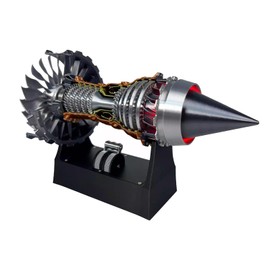 Turbofan Engine Model, Adjustable Speed TR900 Aircraft Engine Turbojet Engine Model with Light, Simulation Aero Engine Mechanical Science Education Toy Gift Decor for Adult, 28cm (Assembly Version)