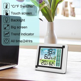 Indoor Outdoor Wireless Thermohygrometer Temperature Humidity Monitoring Weather Clock Digital Hygrometer