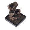 Tabletop Water Fountain Resin with Cascading Rock Waterfall and LED