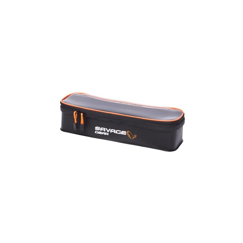 Savage Gear Lure Bag Case, 33x10x8cm, 6L, Black/Orange, EVA Material