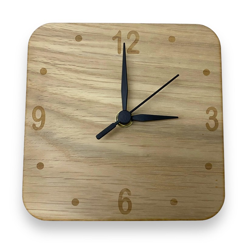 Super Cool Creations Rounded corner oak veneer wooden clock 20cm