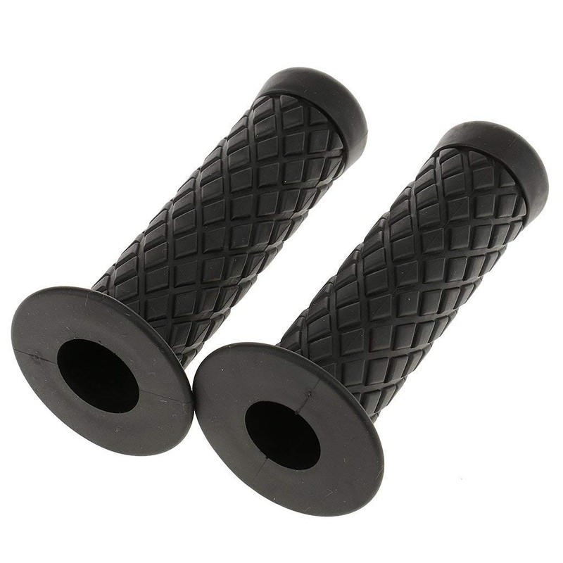 HANSWD 22mm Motorcycle Rubber Handle Grips Left and Right Set