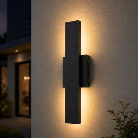 OUVR Outdoor LED Wall Light, Modern Exterior Sconce, Waterproof Porch Light