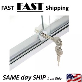 UN brand NEW Showcase LOCK Display Cabinet Sliding Glass Door Lock Set & 2 keys