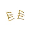 14K Gold Plated Sterling Silver Post Split Huggie Earrings Layered