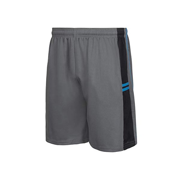 Premium Wear Basketball Shorts for Men with Side Pockets - Charcoal & Black 2X-Large