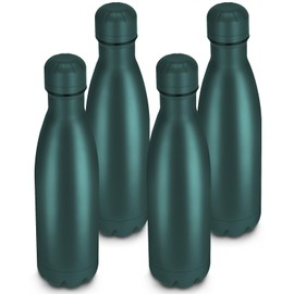 Leraverppy 17oz Cola-Bottle Shaped Stainless Steel Leak-proof Water Bottle,Double Wall Vacuum Insulated Metal Thermos,Travel Mug For Sports Indoors & Outdoors,BPA-Free Kids Flasks,Army Green(4Pack)