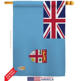 Nationality Fiji Garden House Flags Kit Regional Nation International World Country Particular Area Small Decorative Gift Yard Banner Double-Sided Made in USA 28 X 40