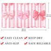 Bathtub and Shower Mat, Cute Pink Bows with Striped Background