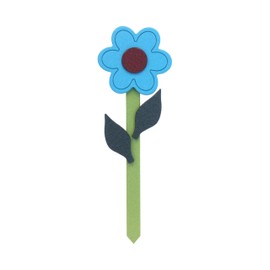 AmishToyBox.com Decorative Flower Stake for Outdoor Décor, Amish-Made with Poly Lumber, Daisy (Aruba Blue and Cherry Wood)
